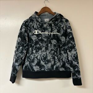 Champion Monochrome Tie-Dye Hoodie Size Medium